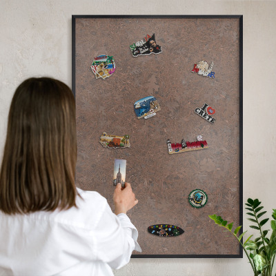 Vacation magnet board with a black frame Autumn carpet