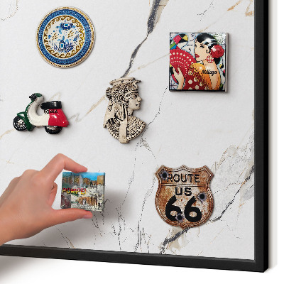 Vacation magnet board with a black frame Modern elegance