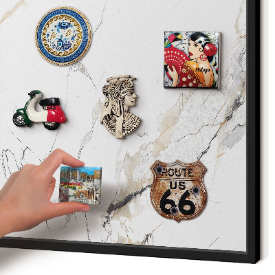 Vacation magnet board with a black frame Modern elegance
