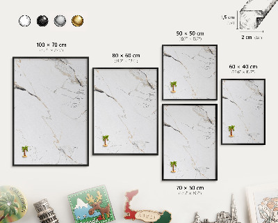 Vacation magnet board with a black frame Modern elegance