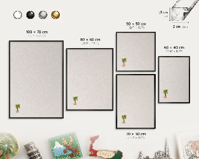 Vacation magnet board with a black frame Creamy texture