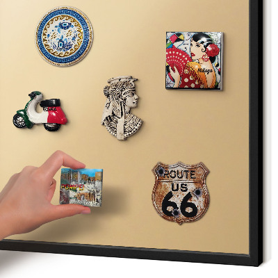 Metal wall board for magnets in a black frame Creamy Harmony