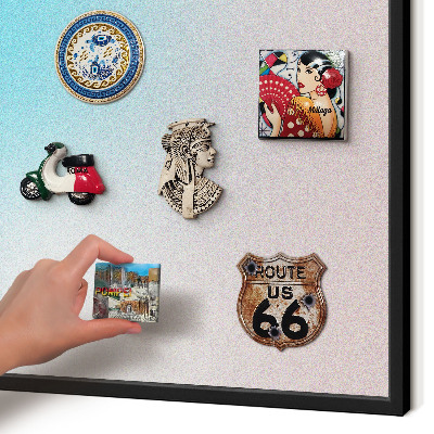 Vacation magnet board with a black frame Pastel abstraction