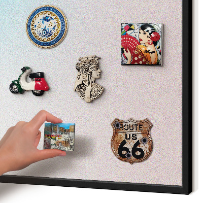 Vacation magnet board with a black frame Pastel abstraction