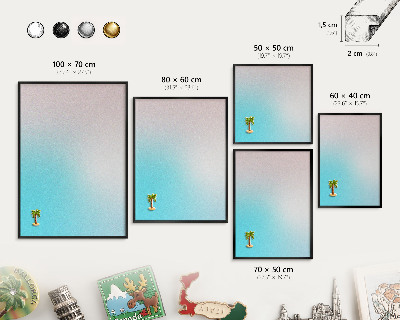 Vacation magnet board with a black frame Pastel abstraction