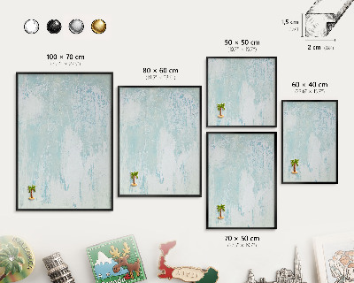 Vacation magnet board with a black frame Pastel abrasions