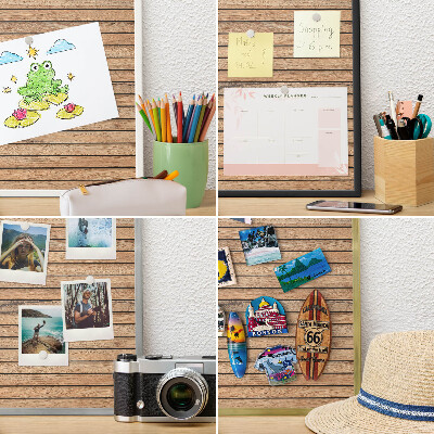 Vacation magnet board with a black frame Wooden boards