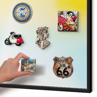 Metal wall board for magnets in a black frame Pastel relaxation
