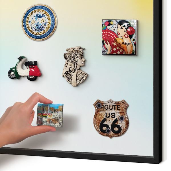 Metal wall board for magnets in a black frame Pastel relaxation