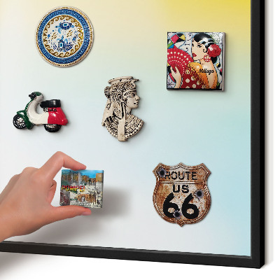 Metal wall board for magnets in a black frame Pastel relaxation