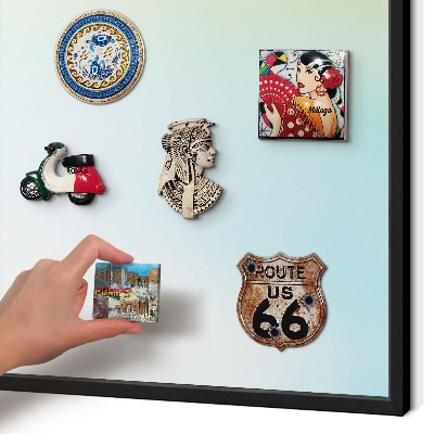 Metal wall board for magnets in a black frame Pastel relaxation