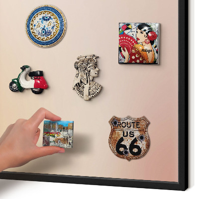 Vacation magnet board with a black frame Soft beige
