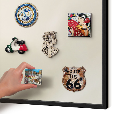 Metal wall board for magnets in a black frame Fog tone