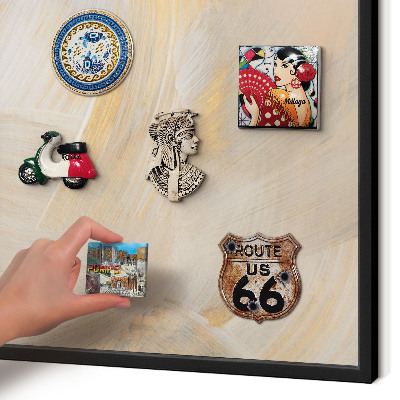 Metal wall board for magnets in a black frame Elegant abstraction