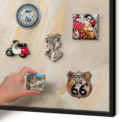 Metal wall board for magnets in a black frame Elegant abstraction