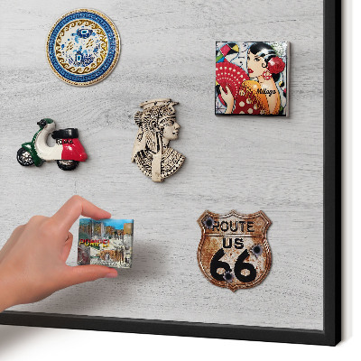 Vacation magnet board with a black frame Wooden structure
