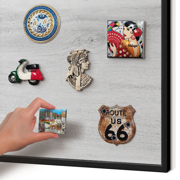 Vacation magnet board with a black frame Wooden structure