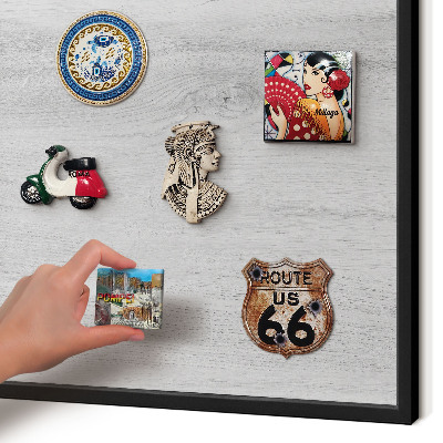 Vacation magnet board with a black frame Wooden structure