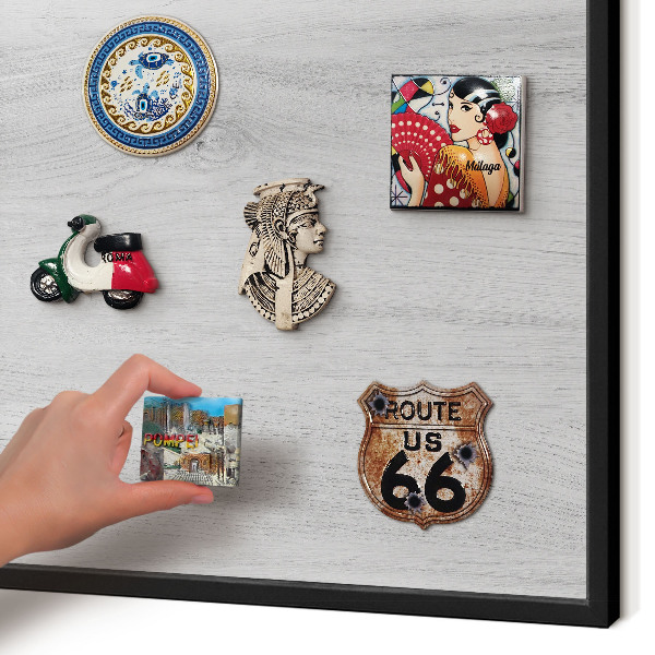 Vacation magnet board with a black frame Wooden structure