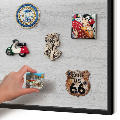 Vacation magnet board with a black frame Wooden structure