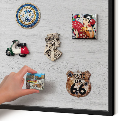 Vacation magnet board with a black frame Wooden structure