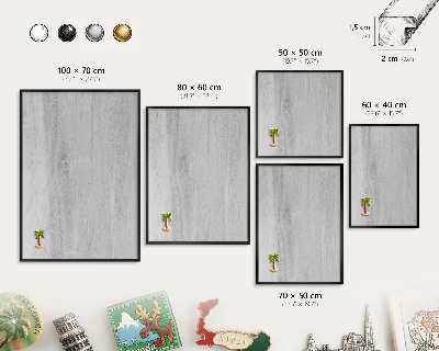 Vacation magnet board with a black frame Wooden structure