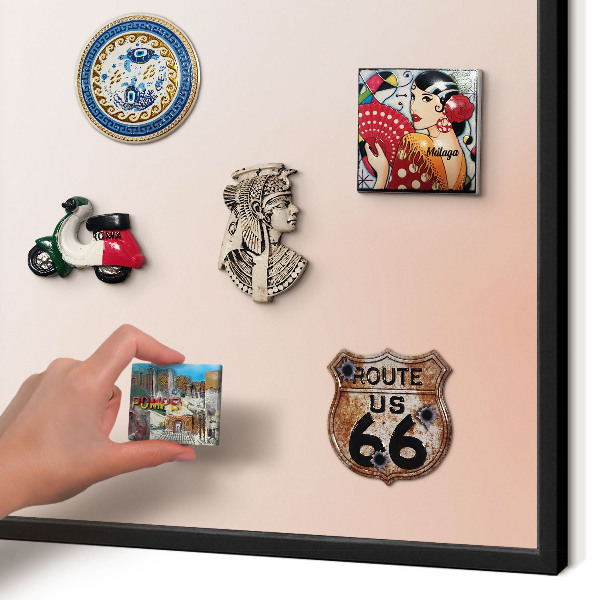 Vacation magnet board with a black frame Pastel Charm