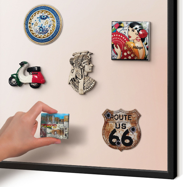 Vacation magnet board with a black frame Pastel Charm