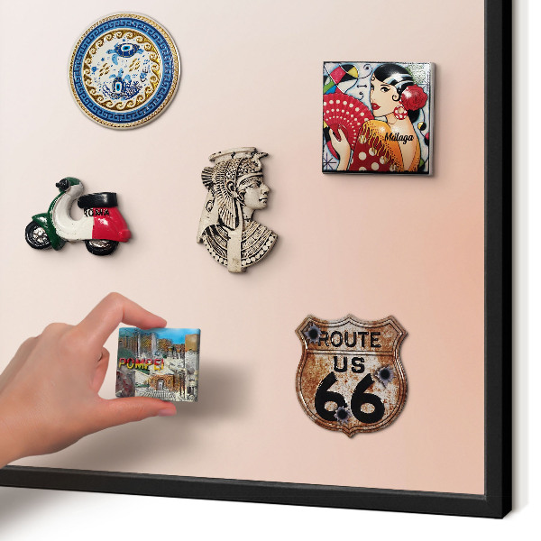 Vacation magnet board with a black frame Pastel Charm