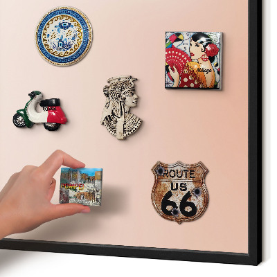 Vacation magnet board with a black frame Pastel Charm