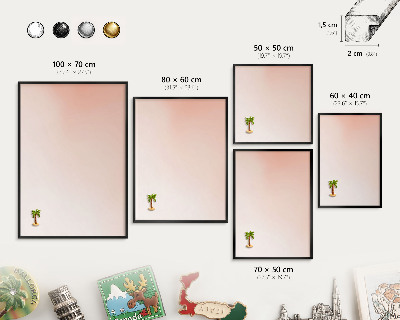 Vacation magnet board with a black frame Pastel Charm
