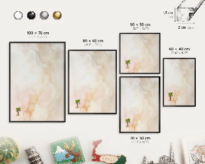 Vacation magnet board with a black frame Pastel peace