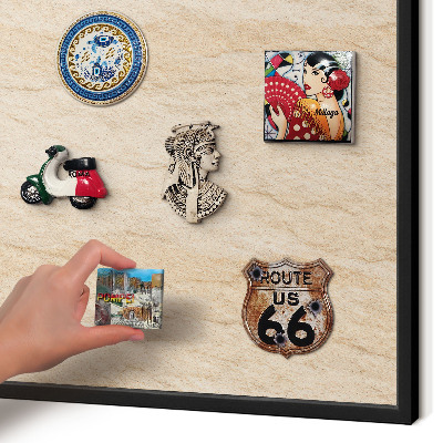 Vacation magnet board with a black frame Natural elegance