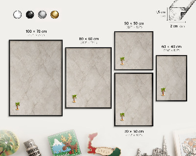 Metal wall board for magnets in a black frame Natural elegance