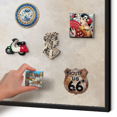 Vacation magnet board with a black frame Neutral background
