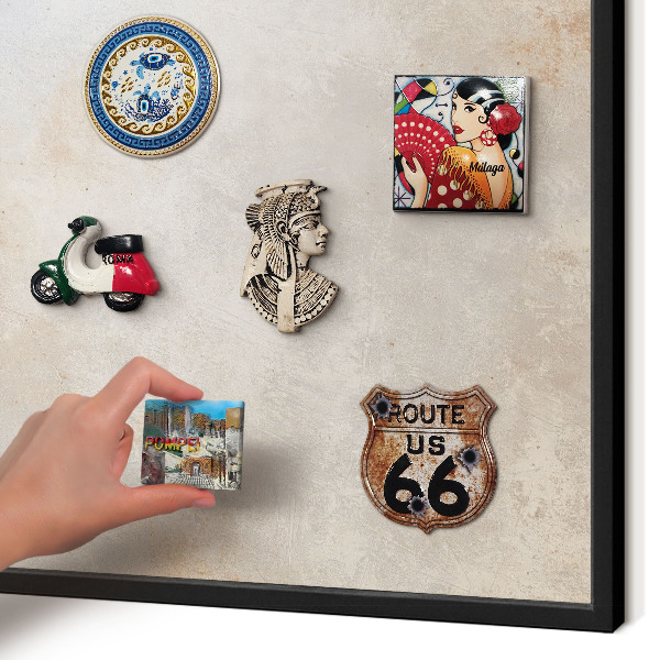Vacation magnet board with a black frame Neutral background