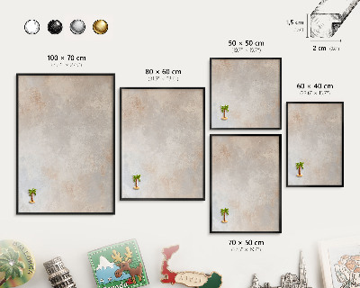 Vacation magnet board with a black frame Neutral background