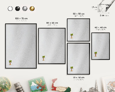 Metal wall board for magnets in a black frame Elegant texture