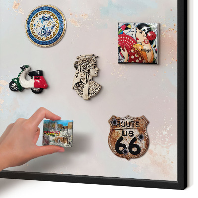 Vacation magnet board with a black frame Pastel harmony