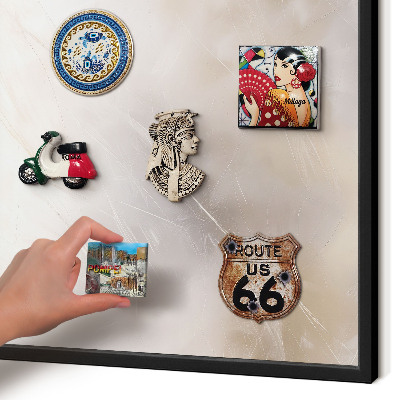 Metal wall board for magnets in a black frame Soft lightness