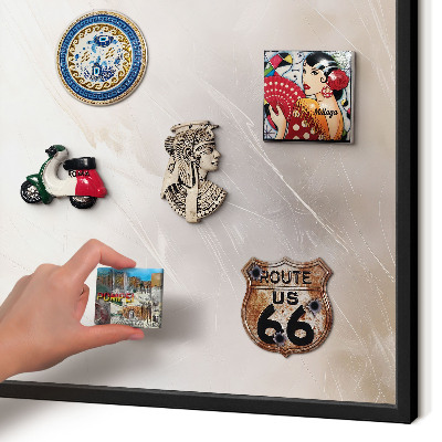 Metal wall board for magnets in a black frame Soft lightness