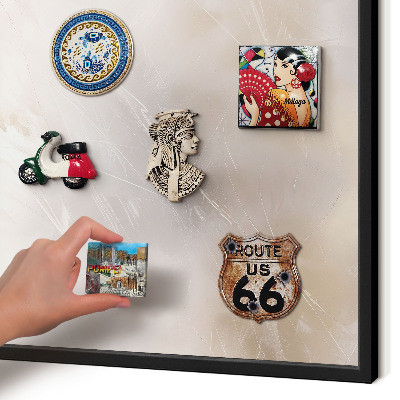 Metal wall board for magnets in a black frame Soft lightness