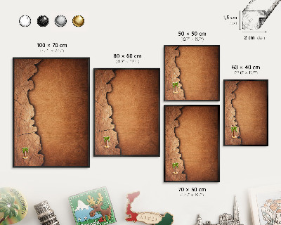 Metal wall board for magnets in a black frame Wooden texture