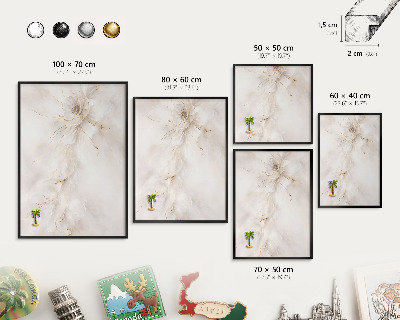 Metal wall board for magnets in a black frame Floral elegance