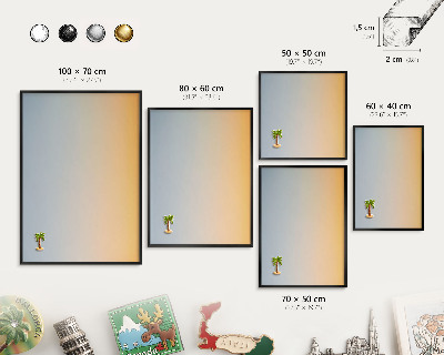 Vacation magnet board with a black frame Pastel gradient