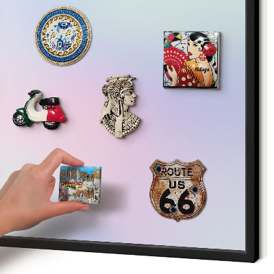 Vacation magnet board with a black frame Pastel gradient