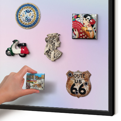 Vacation magnet board with a black frame Pastel gradient