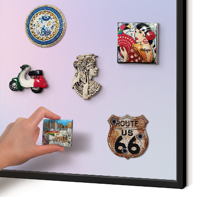 Vacation magnet board with a black frame Pastel gradient