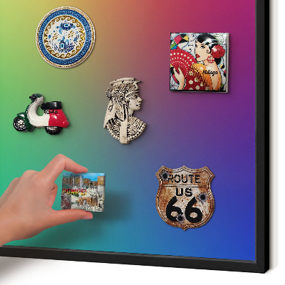 Vacation magnet board with a black frame Rainbow gradient