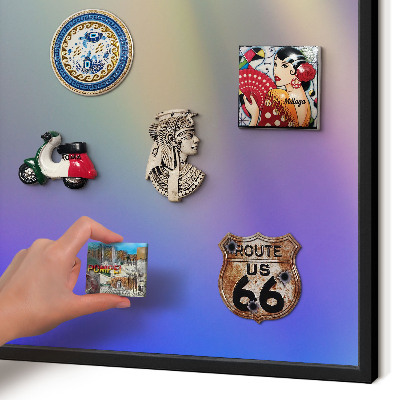 Vacation magnet board with a black frame Subtle gradient